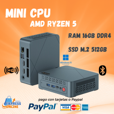 Mini CPU AMD Ryzen 5 | Vega 8, RAM 16GB, SSD 512GB – Potencia Compacta